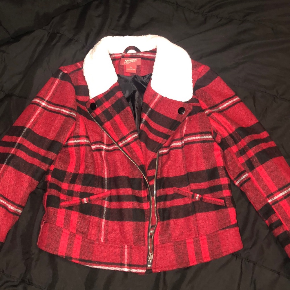 Red plaid jacket